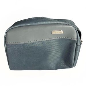 TUMI x Delta Gray Nylon Travel Pouch Small Toiletry Cosmetic Zipper Bag